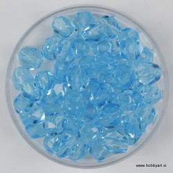 Brušene steklene perle 6mm, aqua modra 50 kosov