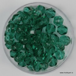 Brušene steklene perle 6mm, smaragdne 50 kosov