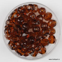 Brušene steklene perle 6mm, topas 50 kosov