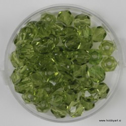 Brušene steklene perle 6mm, olivne 50 kosov