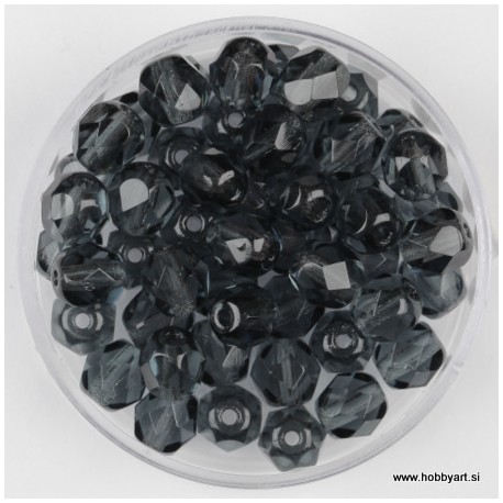 Brušene steklene perle 6mm, montan 50 kosov