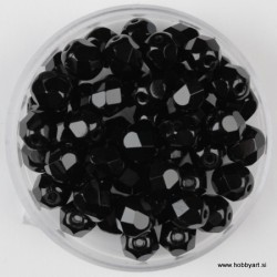 Brušene steklene perle 6mm, črne 50 kosov