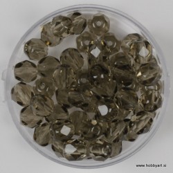 Brušene steklene perle 6mm, sive 50 kosov