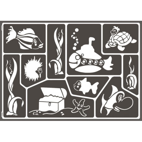 Šablone za steklo A3 29 x 42cm, Podvodni svet