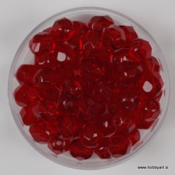 Brušene steklene perle 6mm, rubin 50 kosov