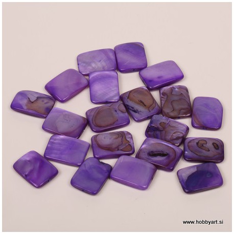 Perle biserna matica 15 x 20mm Vijolična, 20 kosov