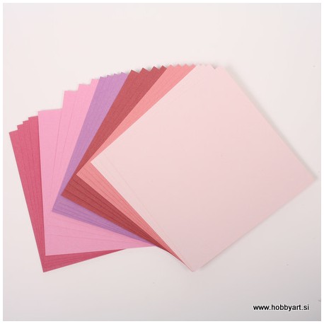 Komplet p. lanena struktura 15 x 15cm, 6 x 4 b Roza vijolične