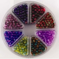 Komplet perl, 4mm, 8 različnih barv