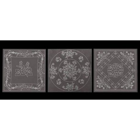 Vzorci na paus papirju 13,5 x 13,5mm, 3 kosi Rože