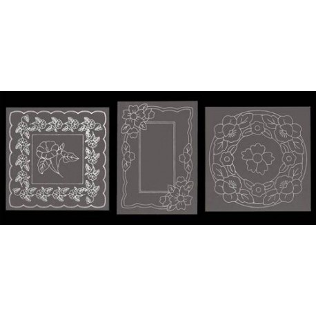 Vzorci na paus papirju 13,5 x 13,5mm, 3 kosi Rože