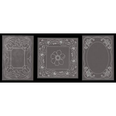 Vzorci na paus papirju 13,5 x 13,5mm, 3 kosi Rože