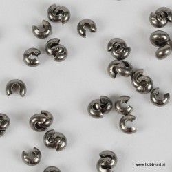 Pokrivne perle za štoparje, 4mm, Antracitne b. 50 kosov