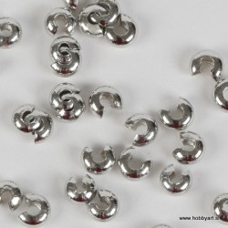 Pokrivne perle za štoparje, 5mm, Platinaste b. 50 kosov