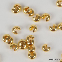Pokrivne perle za štoparje, 5mm, Zlate b. 50 kosov