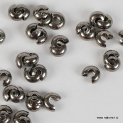 Pokrivne perle za štoparje, 5mm, Antracitne b. b. 50 kosov