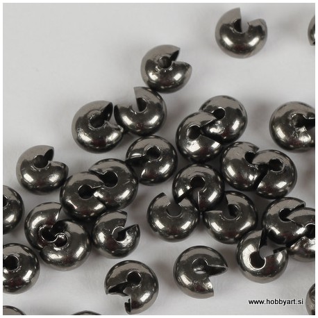 Pokrivne perle za štoparje, 6mm, Platinaste b. 50 kosov