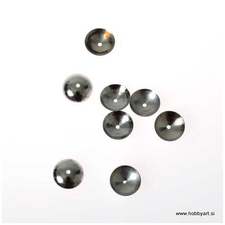 Metalna kapa za perle 8mm, Platinaste b. 8 kosov