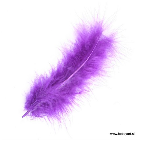 Marabu perje Purple dolžina ca 10cm, 15 kosov