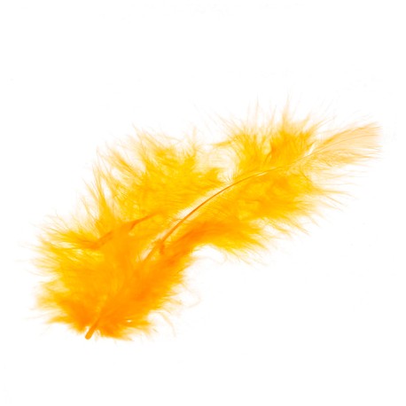 Marabu perje Rumena dolžina ca 10cm, 15 kosov