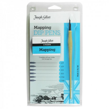 Joseph Gillott Mapping pens komplet