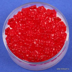 Steklene perle rože 5mm, Sv. rdeče, 100 kosov