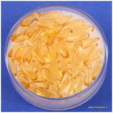 Perle steklene solze 11mm, Topas, 50 kosov