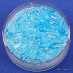 Perle steklene solze 11mm, T. Aqua, 50 kosov