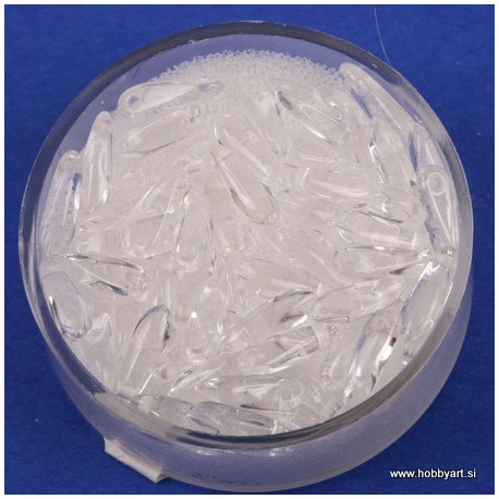 Perle steklene solze 11mm, Crystal, 50 kosov