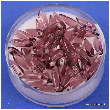 Perle steklene solze 11mm, T. lila, 50 kosov
