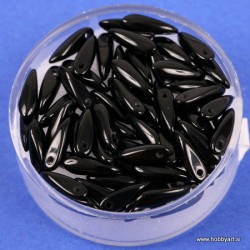 Perle steklene solze 11mm, Črna, 50 kosov