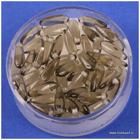 Perle steklene solze 11mm, Siva, 50 kosov