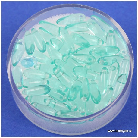 Perle steklene solze 11mm, Mint, 50 kosov
