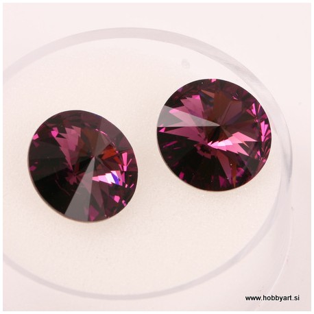 Swarovski Rivoli 14mm, Amnethyst, 2 kosa