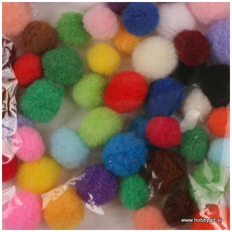 Pom Pom set Mešane barve 1,5, 2cm 48 kosov