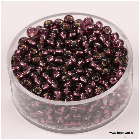 Perle Rocailles 3,5mm sr. sredica Temno lila, 17g