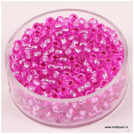 Perle Rocailles 3,5mm sr. sredica Fuksija, 17g