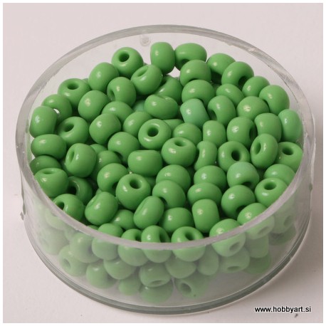 Perle Rocailles neprosojne 4,5mm Zelena, 17g