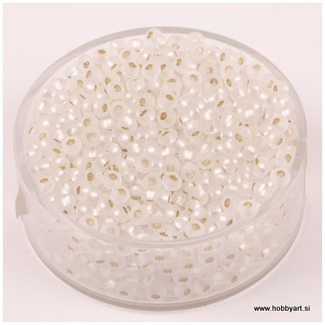 Perle Rocailles 2,6mm sr. sredica mat Kristal, 17g