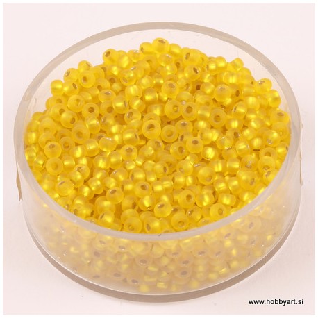 Perle Rocailles 2,6mm sr. sredica mat Rumene, 17g