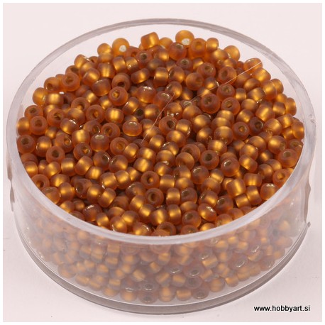 Perle Rocailles 2,6mm sr. sredica mat Tem. topas, 17g