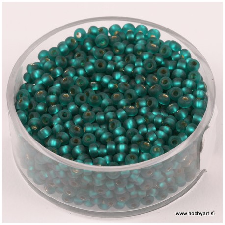 Perle Rocailles 2,6mm sr. sredica mat Tem. zelena, 17g