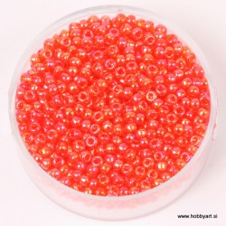 Miyuki perle 2,2mm, transparentno Oranžna mavrična 12g.