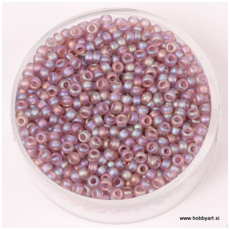 Miyuki perle 2,2mm, tran. mat Sv. amethyst mavrična 12g.