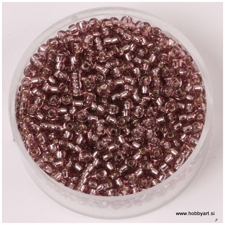 Miyuki perle 2,2mm, srebrna sr. Amethyst 12g.