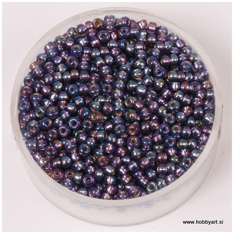 Miyuki perle 2,2mm, srebrna sr. Tanzanite mavrična 12g.