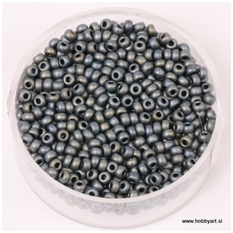 Miyuki perle 2,2mm, mat Temno siva 10g.