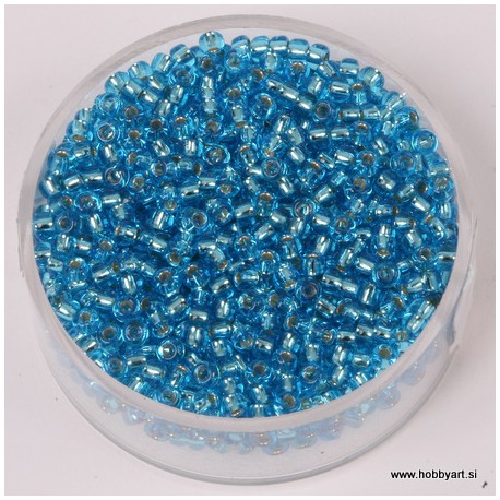 Miyuki perle 2,2mm, srebrna sr. Aqua 12g.