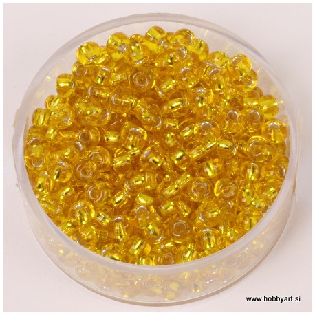 Perle Rocailles 3,5mm sr. sredica Rumena, 17g