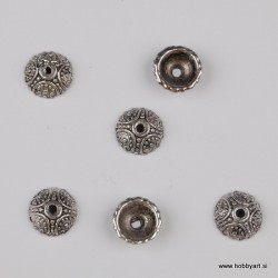 Kapica za perle 10mm, Platinaste b. 6 kosov