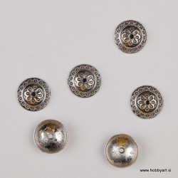 Kapica za perle 14mm, Platinaste b. 6 kosov
